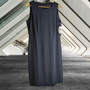 Patrick Collection 10 NWT vintage sleeveless black silk shift lined  winter